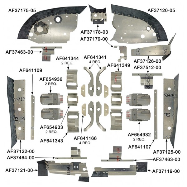 Piper PA-34-220T (81-83) Complete Engine Baffle Set